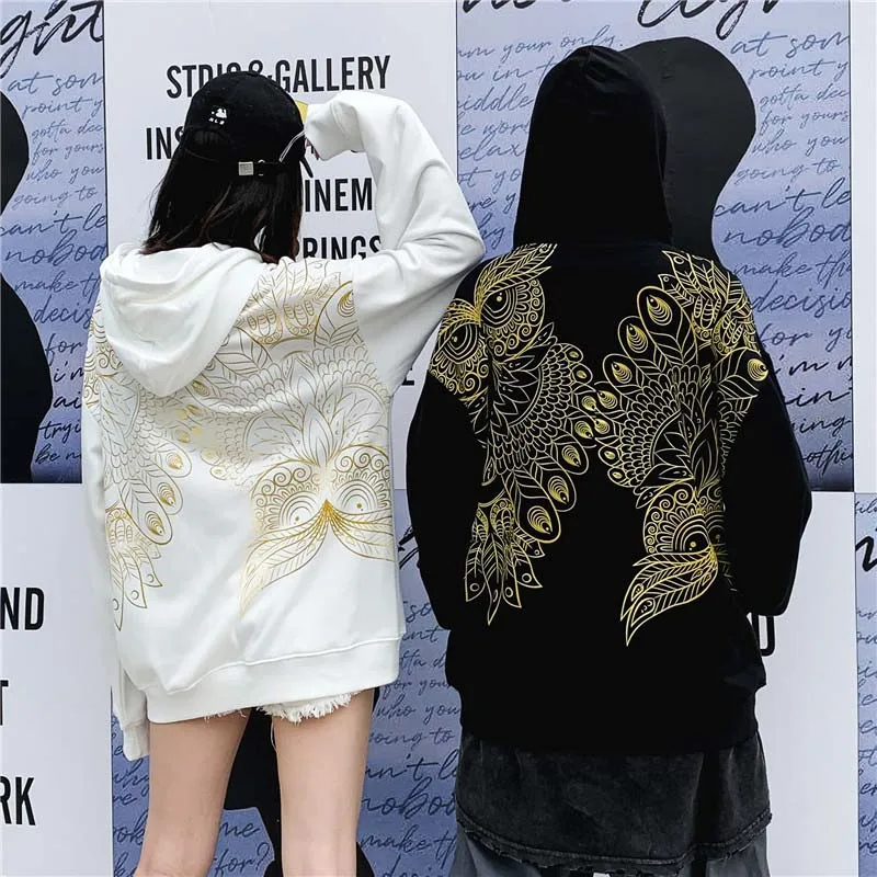 

Fashion 2019 Autumn Cotton Owl Print Pullover Hoodies Casual Hooded Streetwear Sweatshirts Hip Hop Harajuku Male