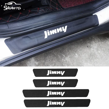 

4pcs PU Leather Car Door Sill Protector Sticker For Suzuki Jimny 2000-2019 2020 Door Threshold Plate Guard Sticker Accessories