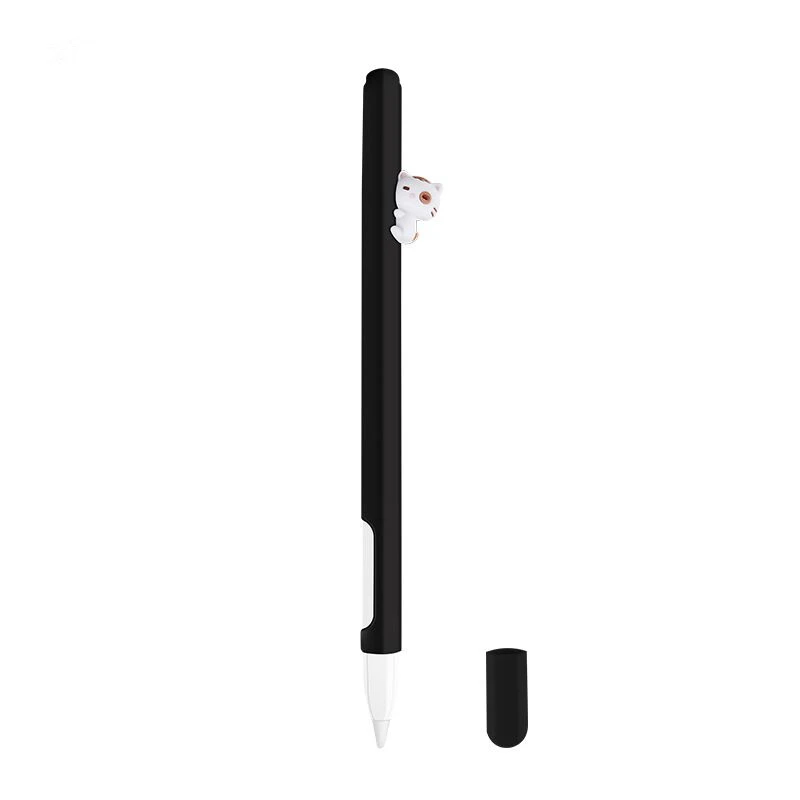 Черный Цветной Мягкий силиконовый чехол для Apple Pencil, совместимый с iPad Tablet ручка-стилус, защитный чехол - Цвета: Черный
