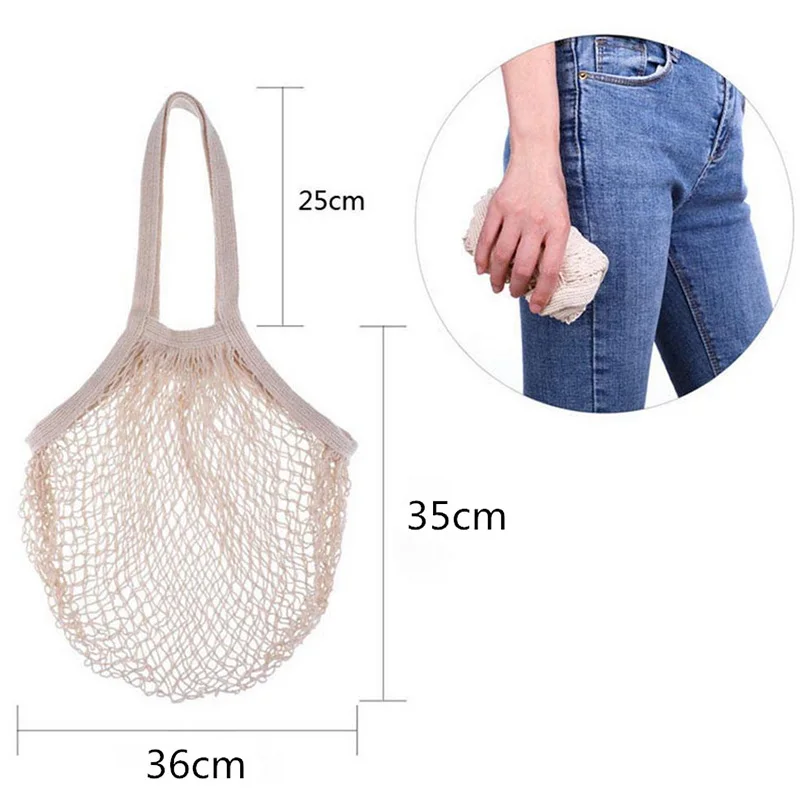 Portable Vegetable Bags Reusable Cotton Mesh Bag Shopping Tote For Vegetables Fruits Kitchen Storage Eco-friendly Handbag Totes