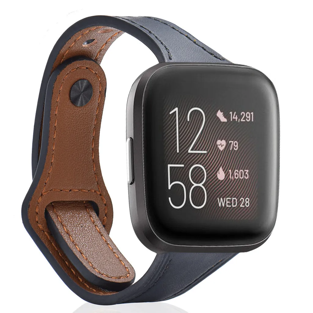 Замена браслета роскошный кожаный ремешок для Fitbit Versa 2 Смарт часы ремешок сменный браслет наручных часов ремешок для умных часов Ремешок