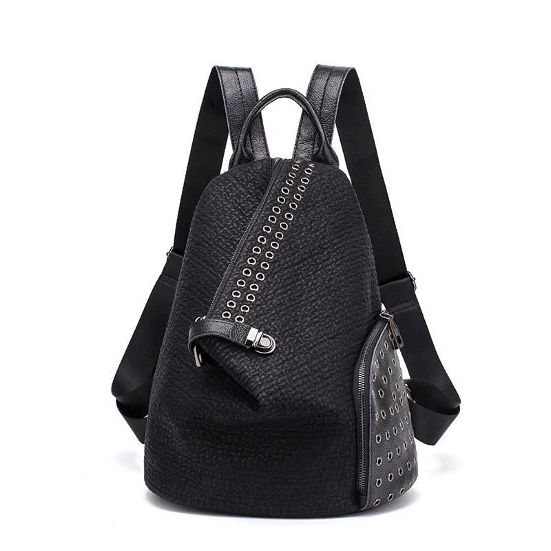 POMELOS рюкзак для женщин модные повседневные школьные сумки для девочек-подростков дизайнерский маленький рюкзак с заклепками сумка для женщин - Цвет: black