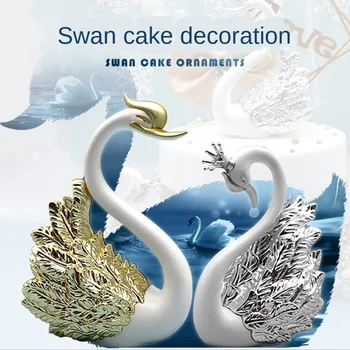 

swan cupcake Wedding cake decoration topper Cartoon Figure cake decoration supplies girls gift handmade doll christmas