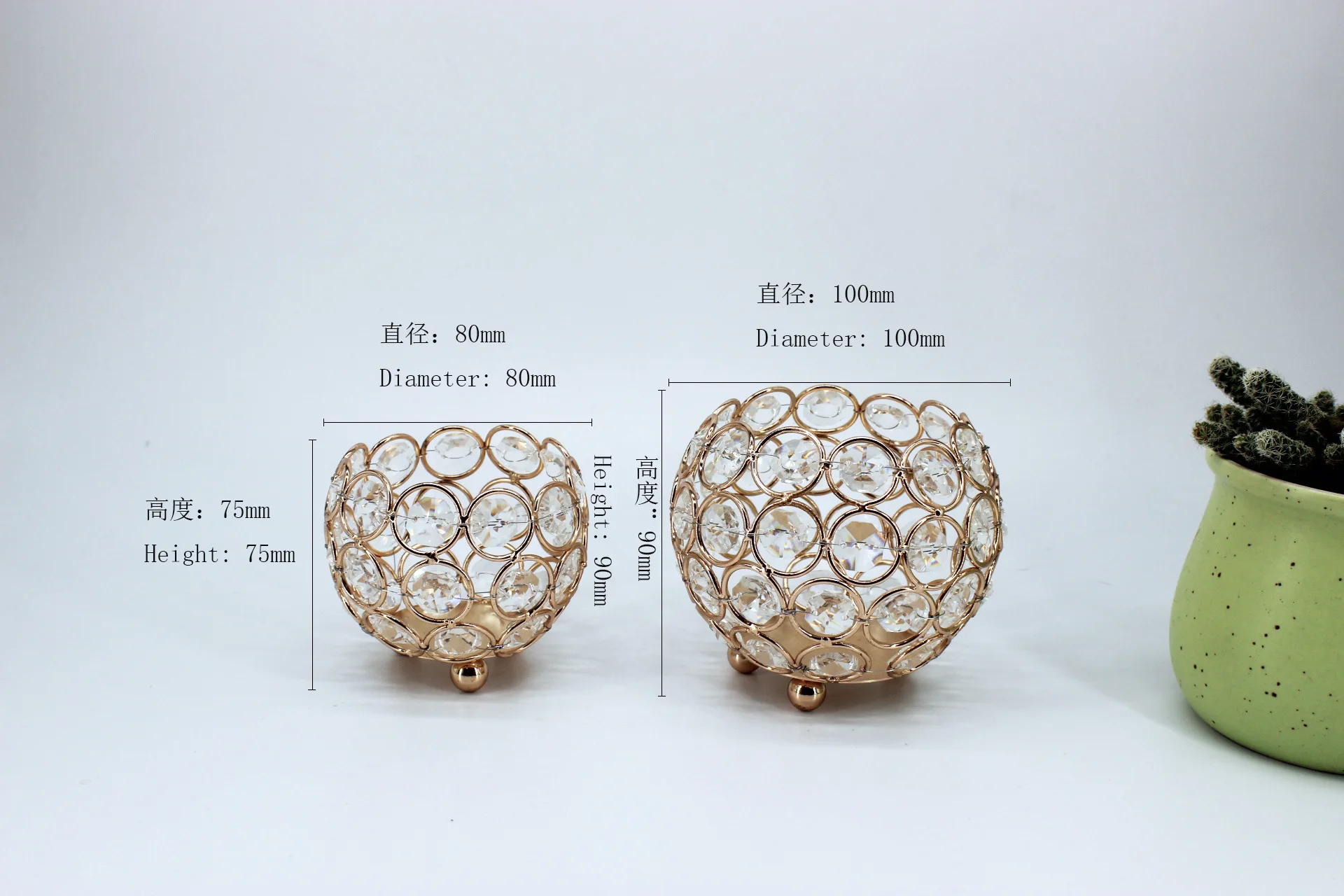 European crystal ball candlestick ball vase candlestick wedding candlestick props home decoration ornaments WJ101715