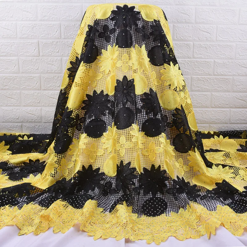 Zhenguiru Guipure Cord African Lace Fabric Bright Diamond French Nigeria For Women Weeding Party Dress A1919 | Дом и сад