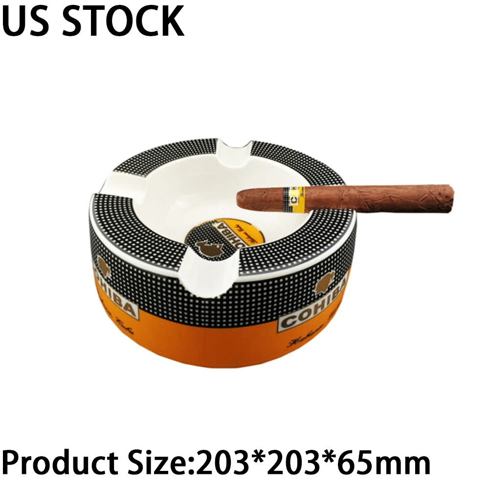 

Cohiba Cigar Ashtray Big Ashtrays for 8 Round Cigarettes Large Rest Outdoor Cigars Ashtray for Patio/Outside/Indoor Ashtray