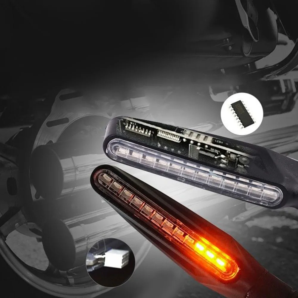 

4pcs Universal Running Water Flicker LED Motorcycle Direction Indicator Turn Signals Flexible Light Lamp