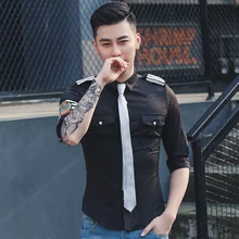 Новая Модная хлопковая рубашка с длинными рукавами однотонная приталенная Мужская Повседневная Деловая белая черная рубашка повседневные рубашки SA-8