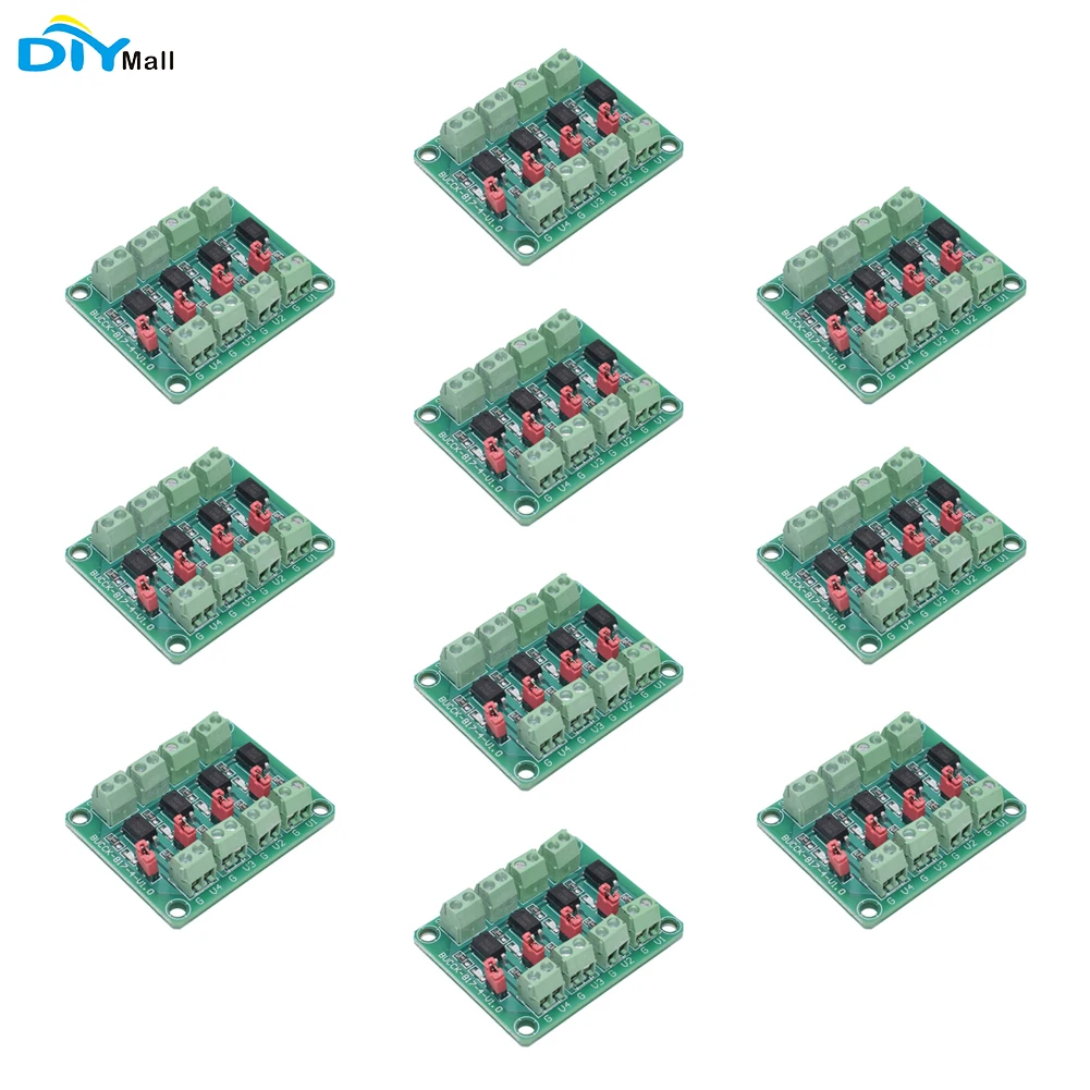 

10pcs PC817 4 Channel Optocoupler Isolation Board Voltage Converter Adapter Module 3.6-30V Optocoupler Output