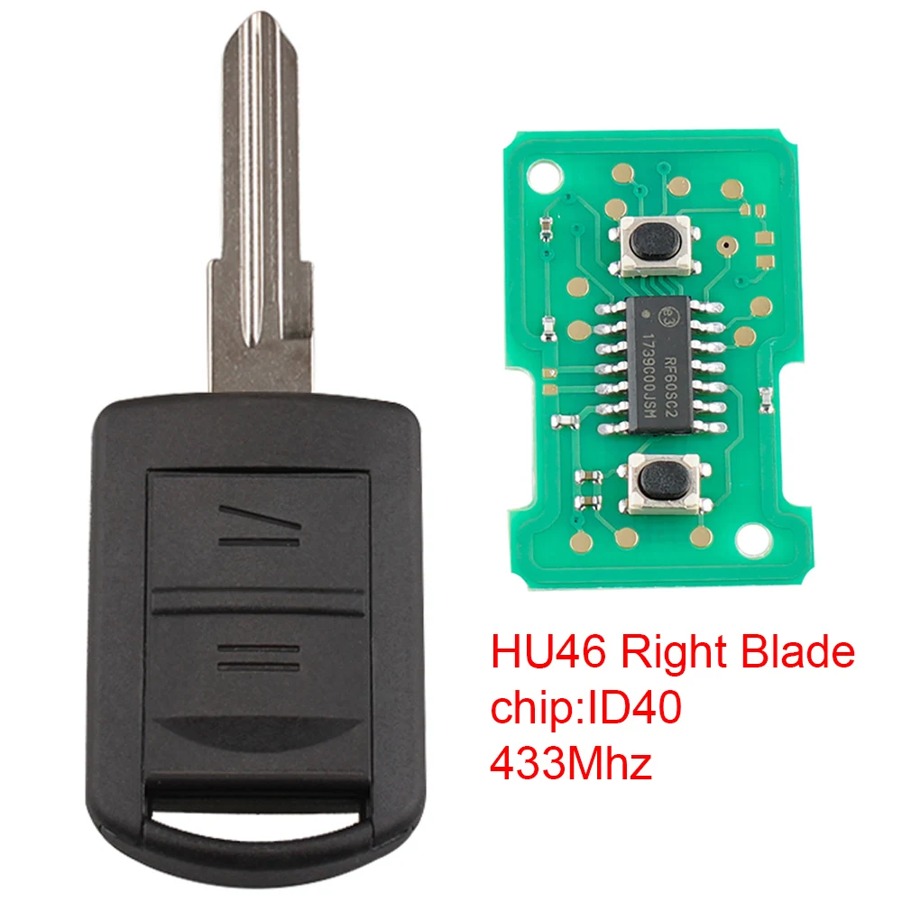 

Remote Car Key Replacement 433Mhz 2 Button Car Remote Key + ID40 Chip and YM28 Blade Fit for Vauxhall Opel Corsa Combo Meriva