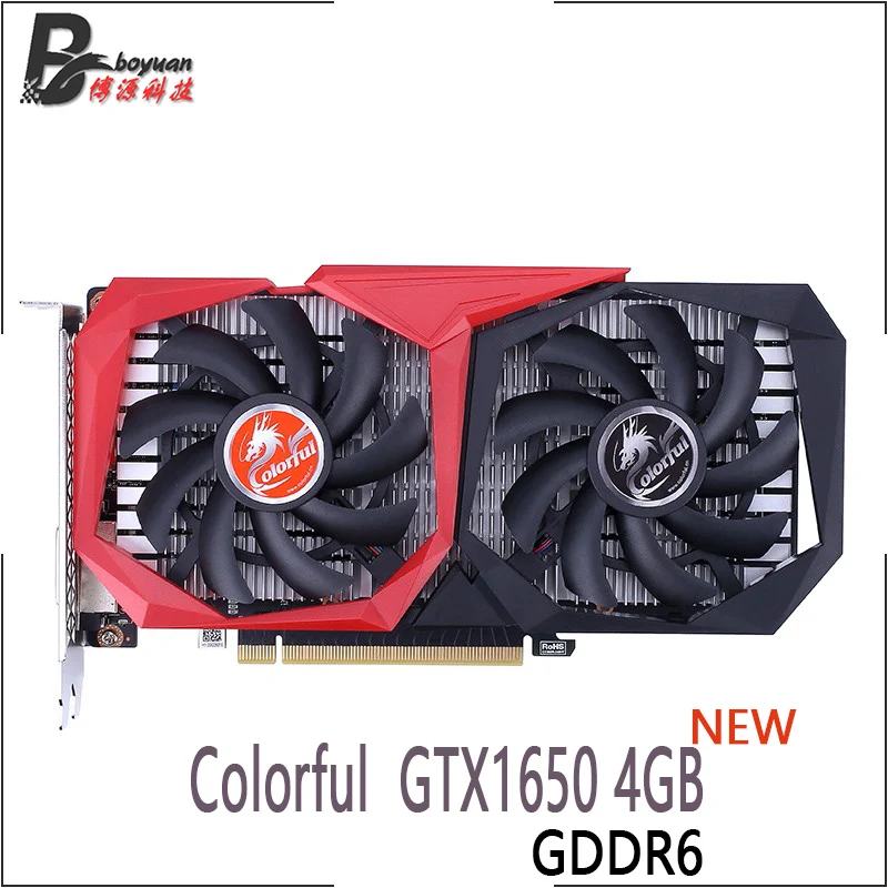 Colorful GeForce BATTLE AX GTX 1650 4GDDR6 GTX 1650 12nm 4G GDDR6 128bit  Support AMD Intel Desktop CPU MotherboardNEW video card in computer