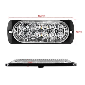 

Transparent Working Light Red Kit 12LED Truck Fog Working Lamp 12V-24V