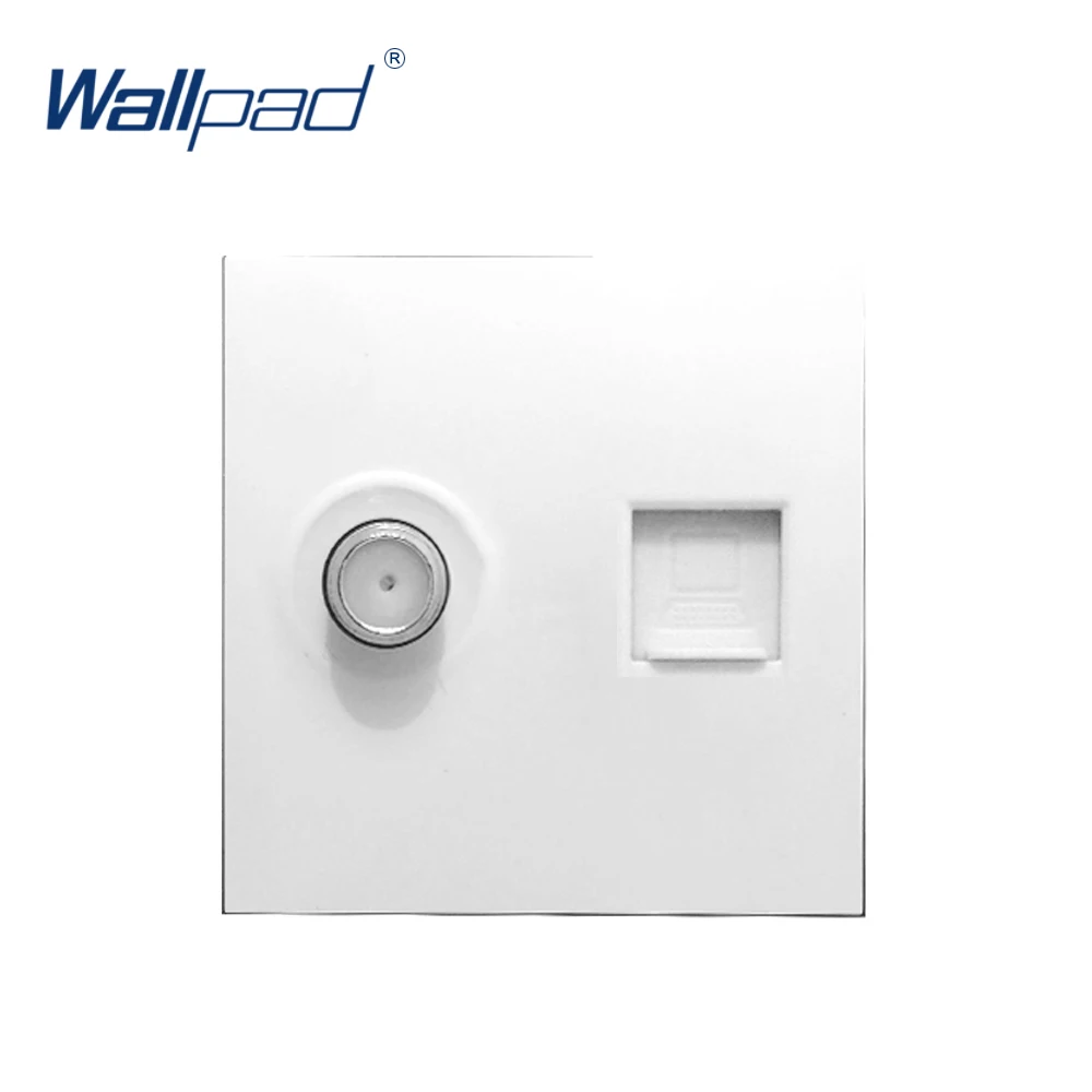 Wallpad данных и спутникового ТВ розетка сетевая компьютерная розетка функциональная клавиша для стены только белый и черный пластиковый модуль - Цвет: White