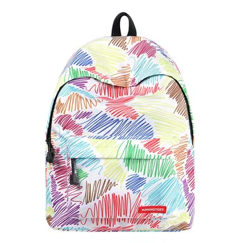 

2019 New Print Line Cross-Country Middle School Students Backpack Bag Men And Women Large Capacity Backpack