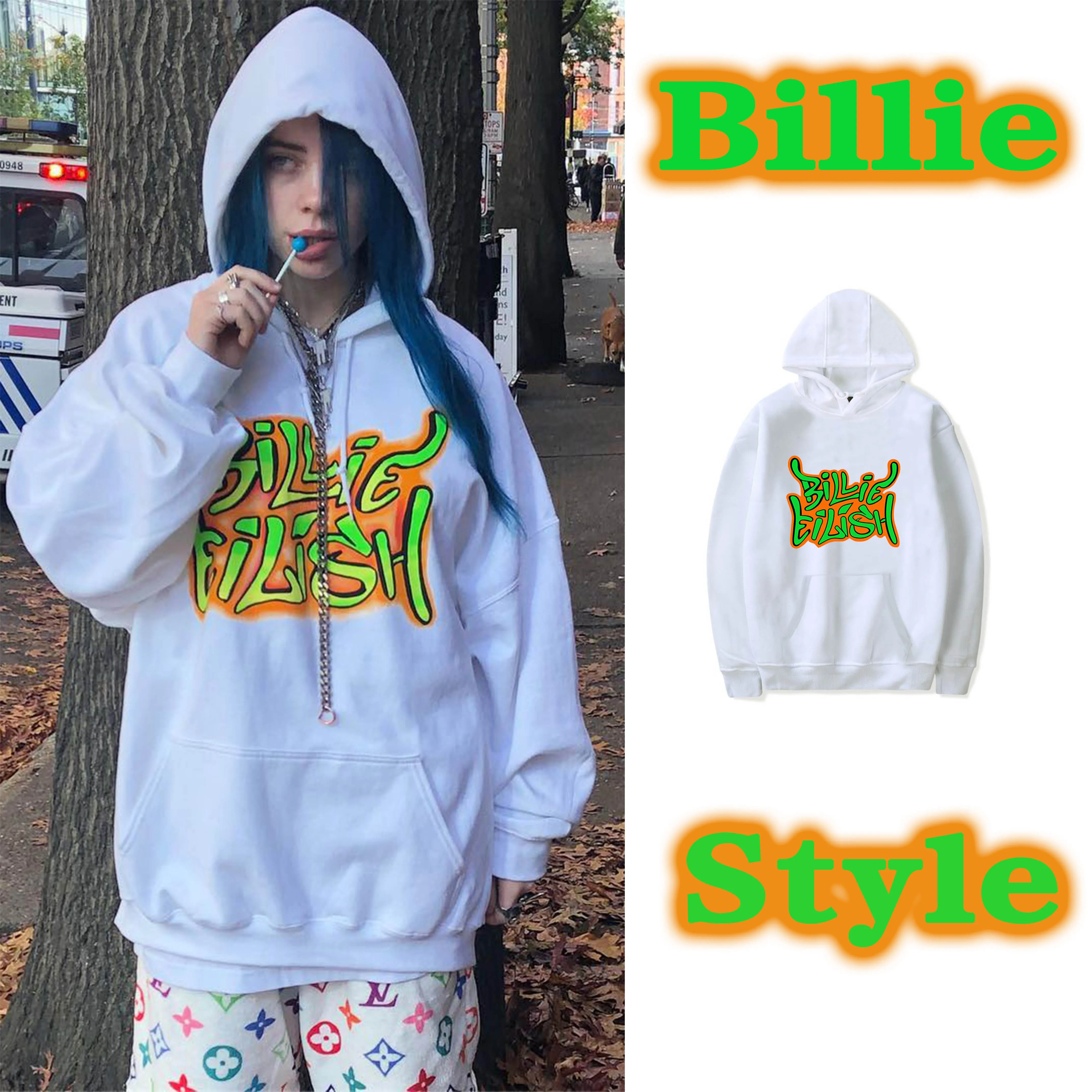 Billie Eilish Толстовка уличная хип-хоп летняя хлопковая рубашка высокого качества уличная одежда для мужчин и женщин