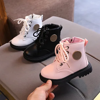 

New Kids Martin Boots Boys Shoes Autumn Winter Leather Children Boots Fashion Toddler Girls Boots Warm Winter Boots Kids Shoes
