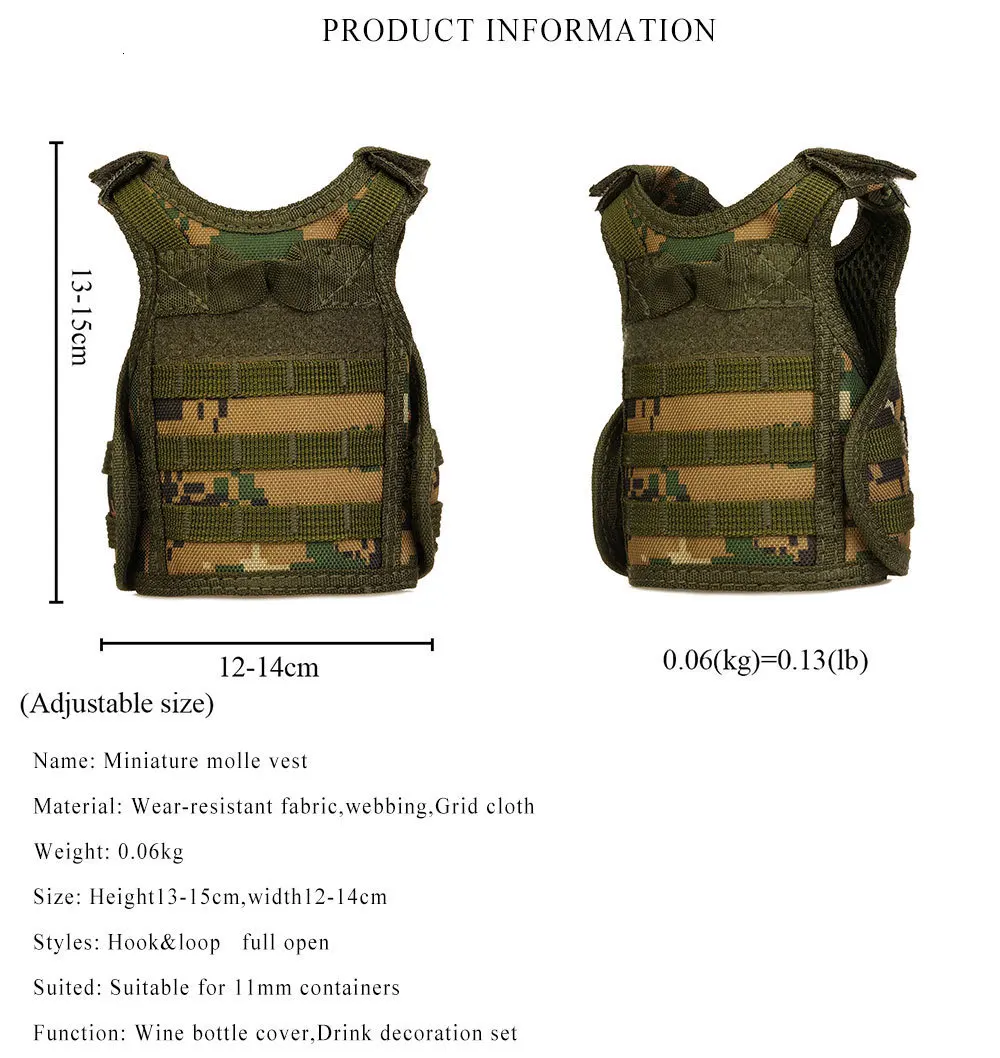 Тактический Премиум Пиво военный Molle Мини Миниатюрный охотничий жилет охладитель напитков регулируемые плечевые ремни США