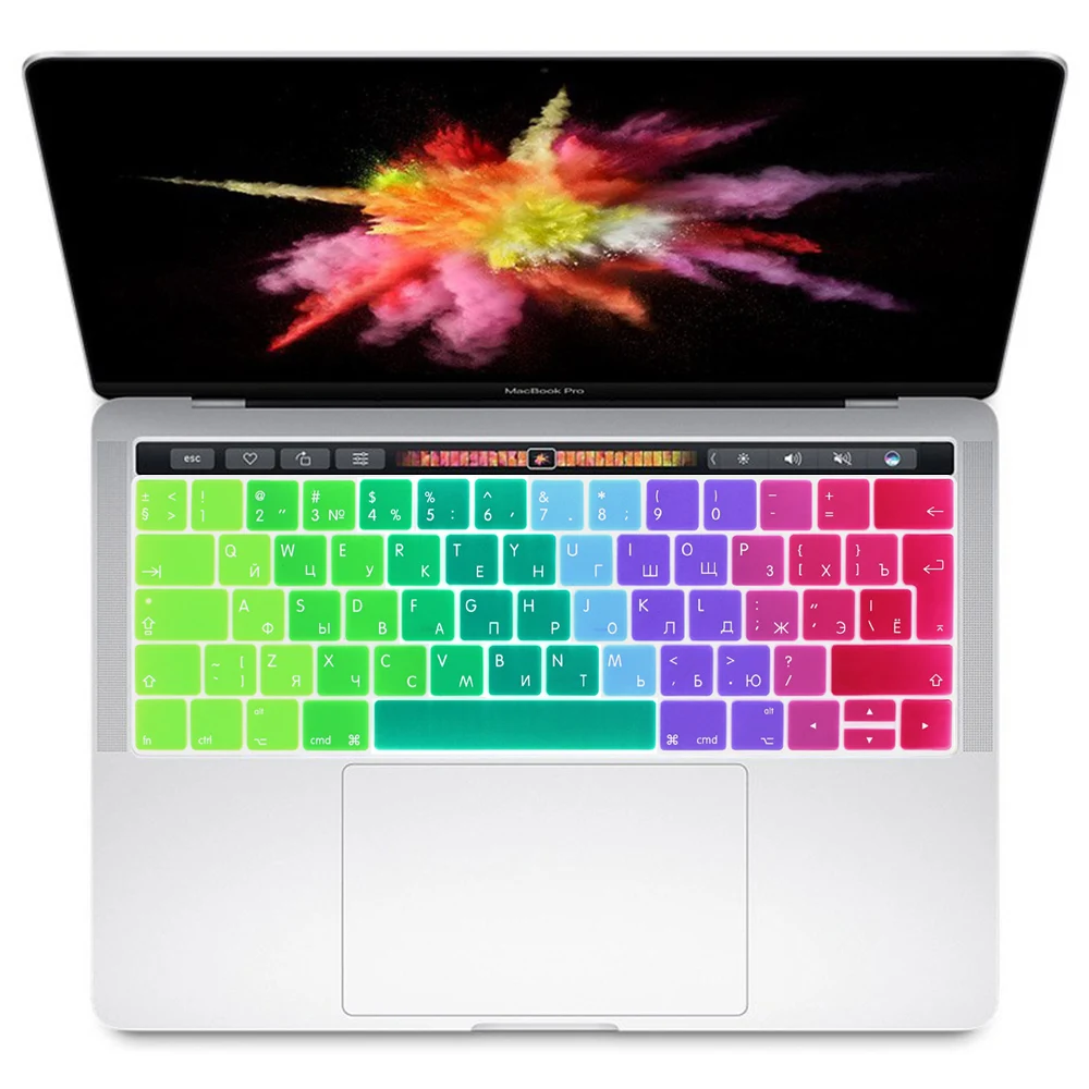 Русская Защитная пленка для клавиатуры ЕС для Macbook Pro 13,3 A1706 A1989 и 15,4 дюймов A1707 A1990 с сенсорной панелью