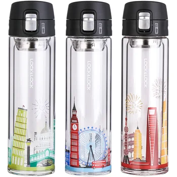

Infuser Glass Water Bottle Silicone Sleeve Gallon Tea Reusable Water Bottle Insulated Borraccia Termica House Decoration JJ60WB