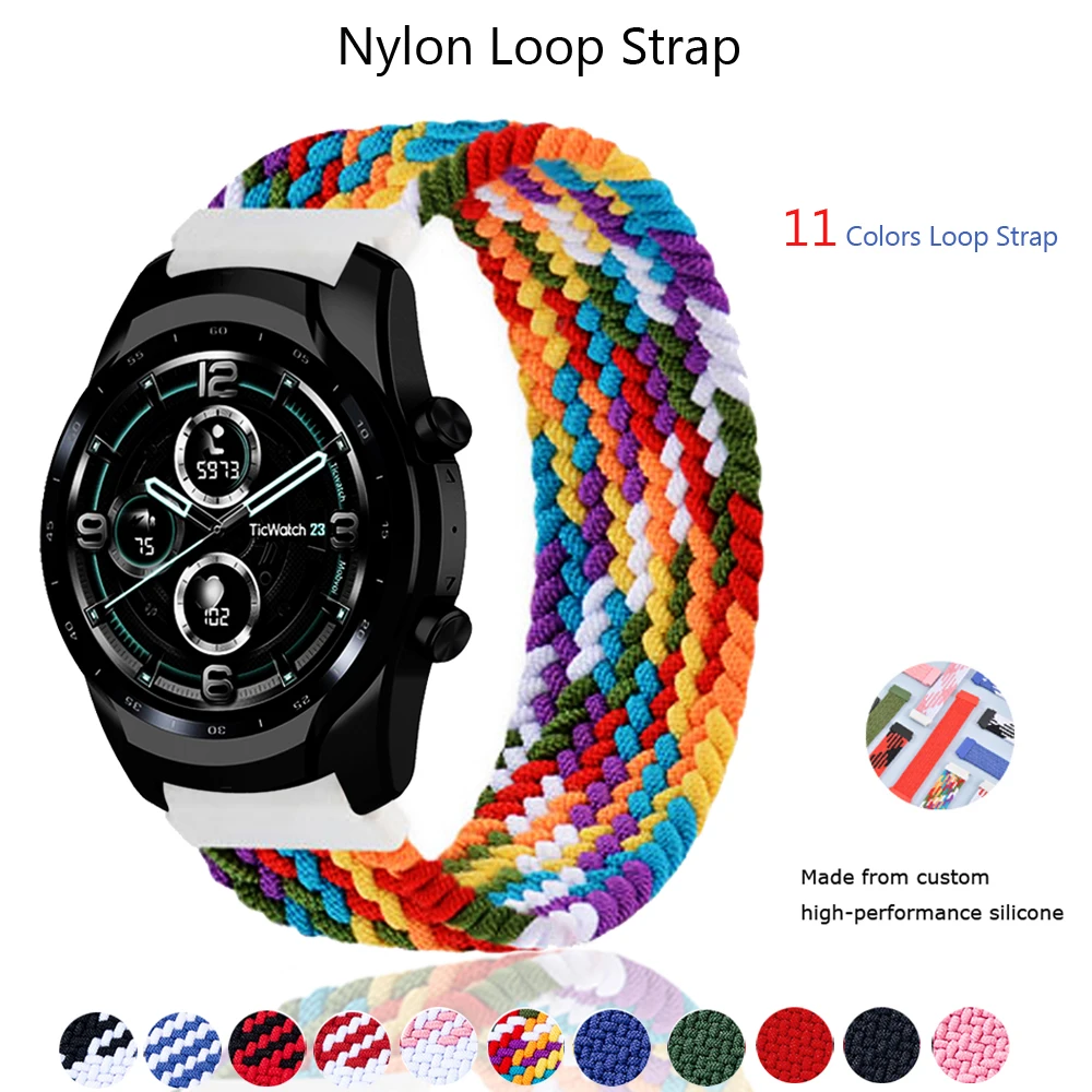 Cinturino In Nylon Per Ticwatch Pro Gtx Cinturino Intrecciato Di Ricambio Per Cinturini Smartwatch Ticwatch Pro 3 Pro 2020 E2 S2 C2