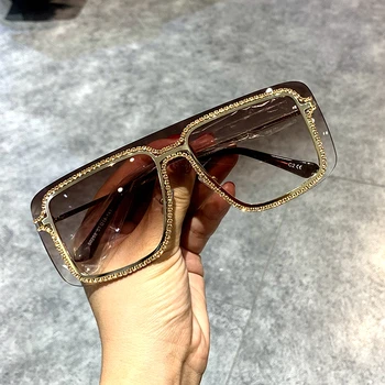 

Sunglasses Women 2020 Oversized Square Vintage Sunglasses for Men Luxury Bling Style Eyeglass Gafas De Sol Rectangle