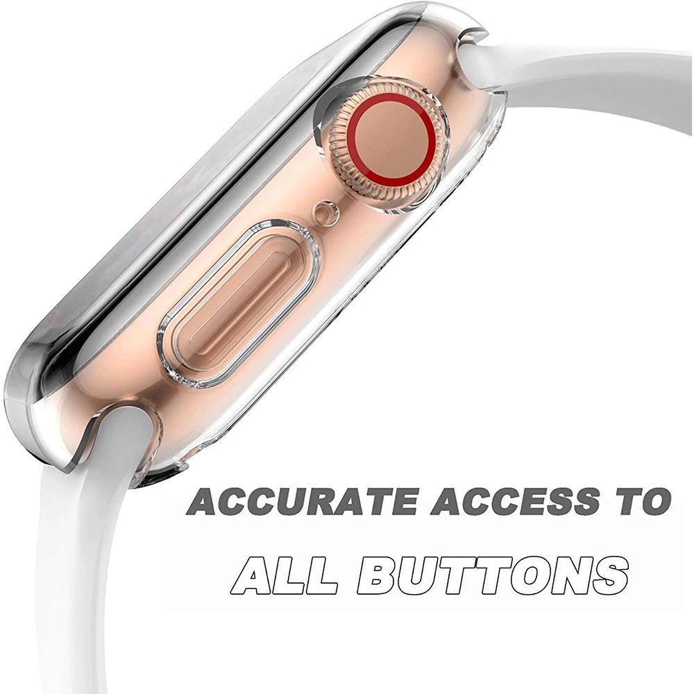 Watch Full Cover Case for Apple Watch Series 5 4 40MM 40MM Soft 360 Slim Clear TPU Screen Cases for iWatch 3/2/1 42MM 38MM