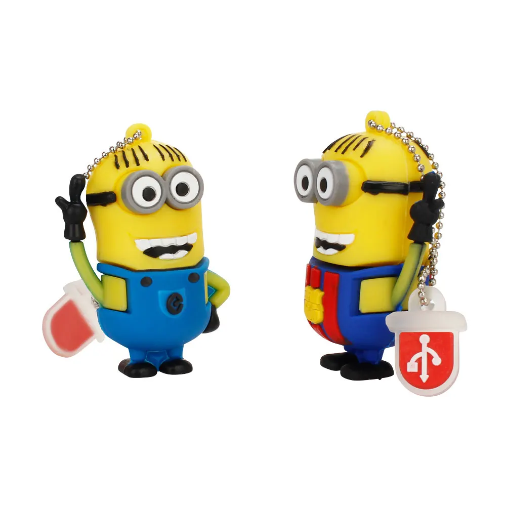 

New usb flash drive 2.0 Funny Cute Little Yellow Man memory stick 4GB 8GB 16GB 32GB 64GB pen drive 128GB pendrive free shipping