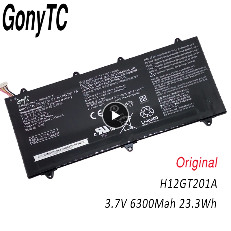 

H12GT201A Tablet Battery For Lenovo Lepad IdeaPad A2109 A2109A A2109A-F H12GT201A 3.7V 23.3WH 6300MAH