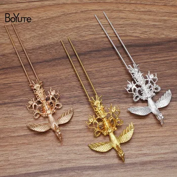 

BoYuTe (2 Pieces/Lot) 55*84MM Metal Alloy Phoenix Hair Fork Vintage Style Bridal Hair Jewelry Accessories