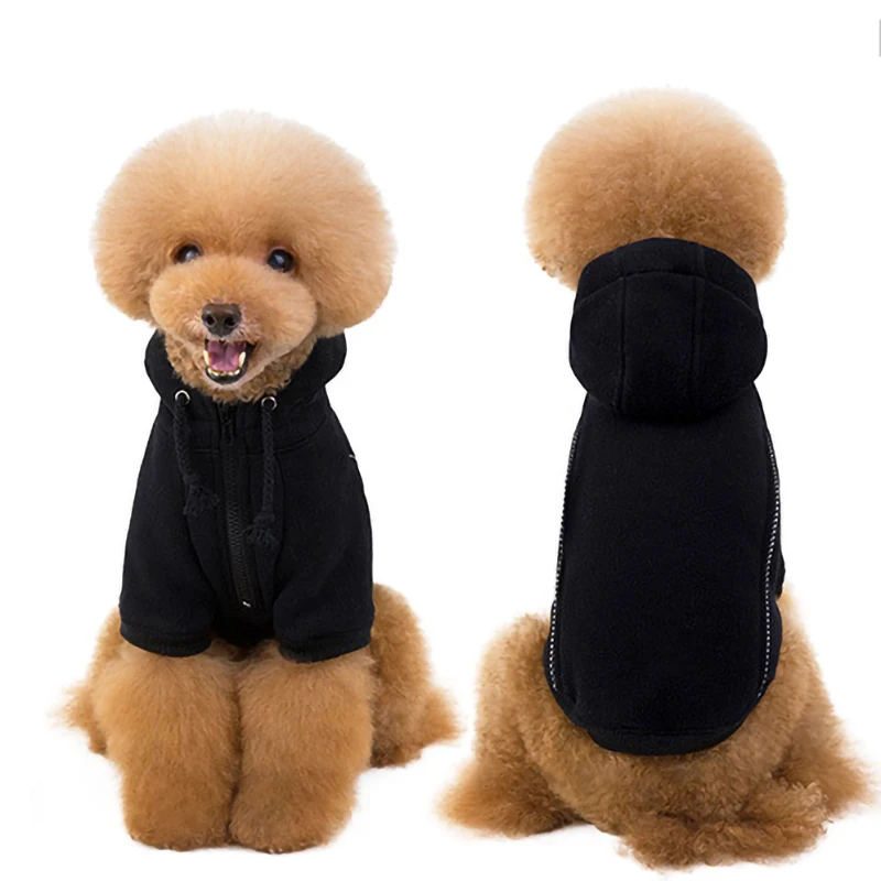 New Autumn and Winter Style Classic Warm Teddy Dog Clothes Puppy Pet Dog Clothes Solid Color Sweater Jacket Hoodies Fashion