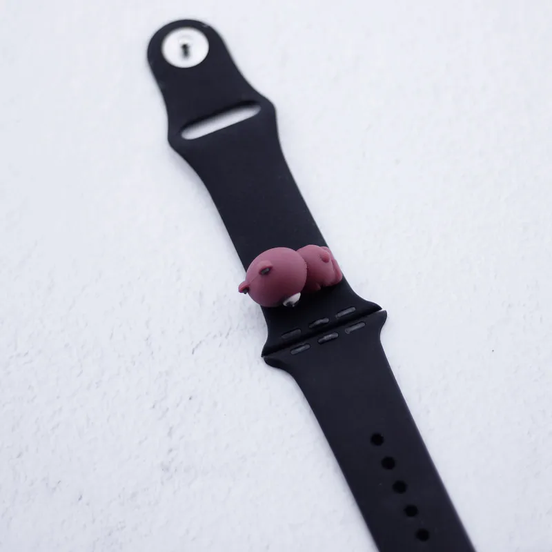Силиконовый ремешок для Apple Watch, серия 4, 3, 2, 1, 38 мм, 42 мм, iwatch 5, ремешок для часов 44 мм, 40 мм, спортивный браслет, резиновый, милый, водонепроницаемый - Color: Black Bear