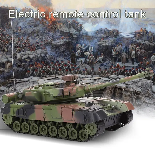 New remote control Big tank charger battle launch cross-country tracked Light Musical vehicle boys play Toy for kids children 5