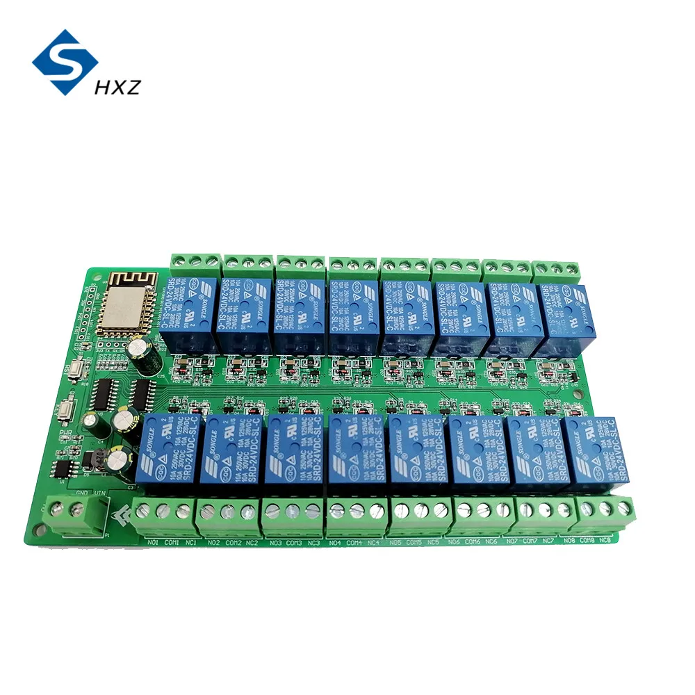 ESP8266 5V 12V 24V 16-полосная макетная плата с реле оснащенная стандартным модулем Wi-Fi |