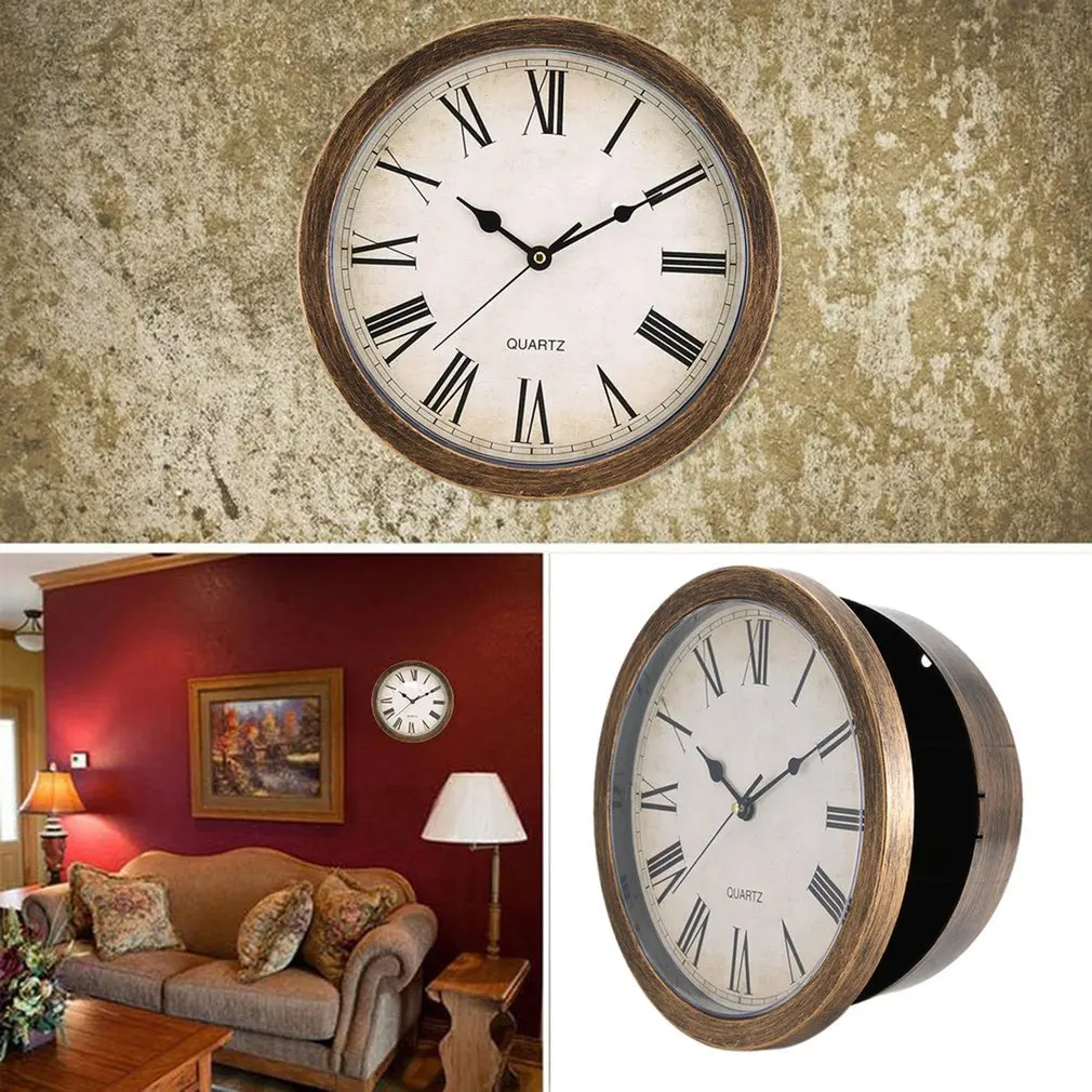 Vintage Wall Clock Safe Box Hidden Secret Storage Box Wall Clock Safe Money Jewelry Valuables Storage Box Home Decoration