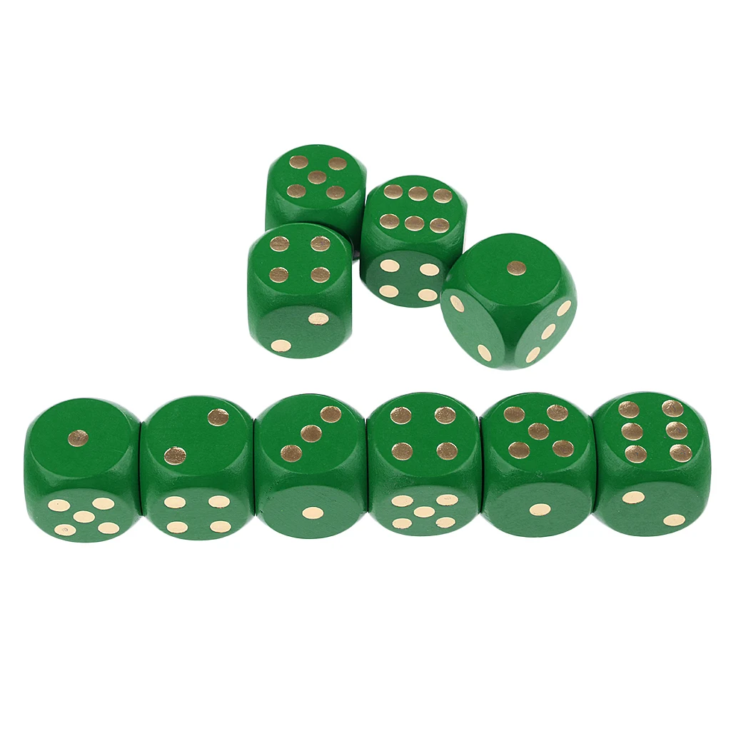 10 pcs 6 Sided Wooden Dice 20mm Size Perfect for Tabletop Wargames Role Playing Games RPGs MTG TRPG Roleplaying Games