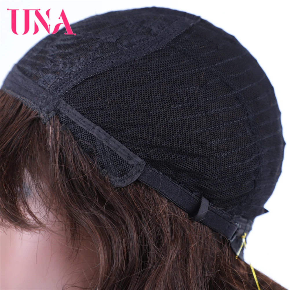 UNA Malaysia Human Hair Wigs For Women Wavy Machine Wigs Non-Remy Human Hair Wigs 7A Middle Ratio 10" 120% Density 11 Colors