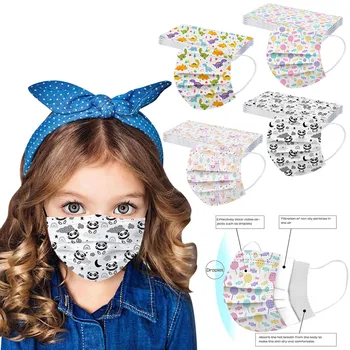 

40PC Kids Children Disposable Mask Cartoon Anime Cartoon Face Mask Child Kids Filter Hygiene Thicken 3Ply Ear Loop Mouth-muffle