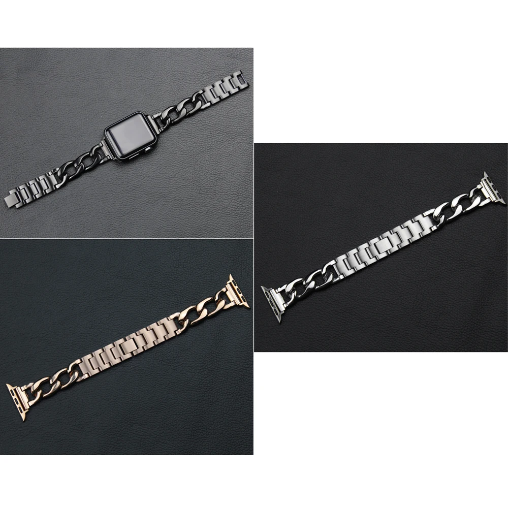 Ремешок из нержавеющей стали для apple Watch band 4 (iwatch 5) 44 мм 40 watch 3 2 1 ремешок 42 38