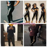 Faux Leather Plus Size Leggings for Women Big Size 5XL 6XL 7XL Black  Girls Spandex Clothing Pleather PU Leggings - Image 4