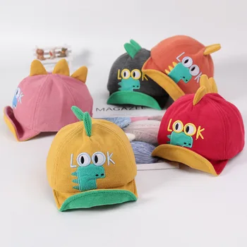 

2019 New Baby boy girl hats Children's Autumn and winter New cartoon Look Dinosaur Cartoon Baby Hat Kids Cap Baby baseball caps