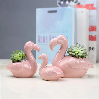 

Pink Flamingo Garden Flower Pot Succulent Plants Pot Cute Animal Pink Birds Hot Garden Flowerpot Plant Planter Pot Gifts