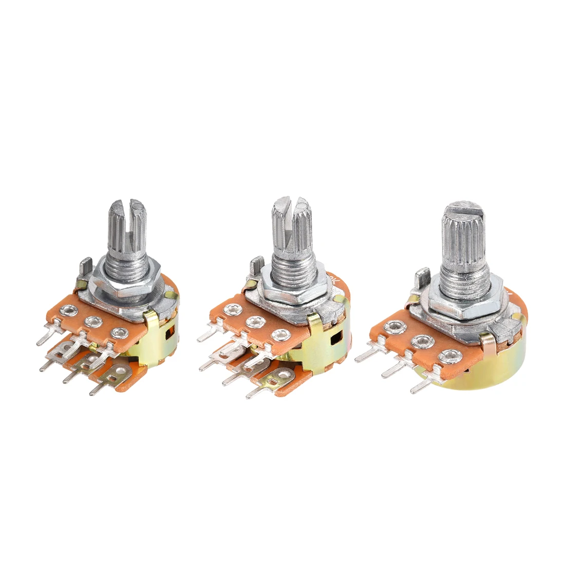 

uxcell 1Pcs 2K Ohm Potentiometer B2K Knurled Shaft Dual Linear Rotary Variable Resistors to Control Electrical Devices 2size