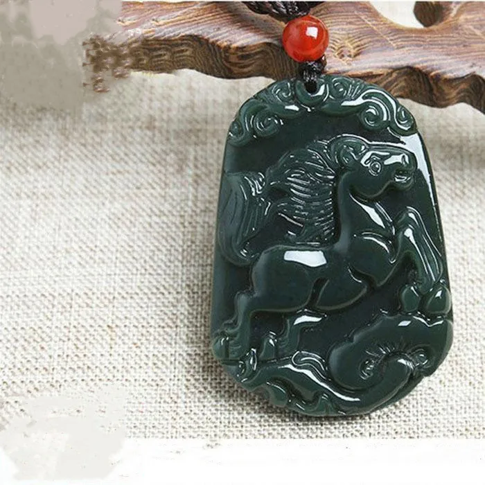 Natural Hetian Qingyu Jade Chinese Zodiac Pendant Lucky Exorcise evil spirits Peace Auspiciou Amulet Fine Jewelry | Украшения и