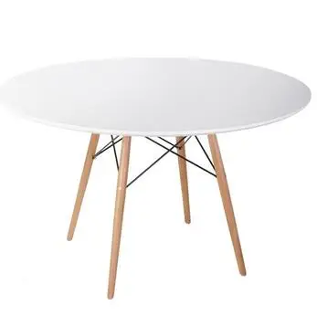 TieHo Nordic Style Round Dining Tables Leisure Modern Table Solid Wood 4  Legs Tables Black White Diameter 90/100/120cm - AliExpress