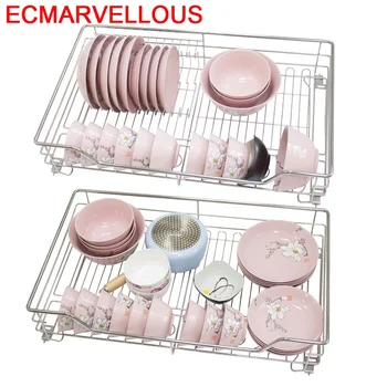 

La Ducha Pantry Cestas Para Organizar Cupboard Dish Cucina Stainless Steel Rack Cuisine Organizer Kitchen Cabinet Storage Basket