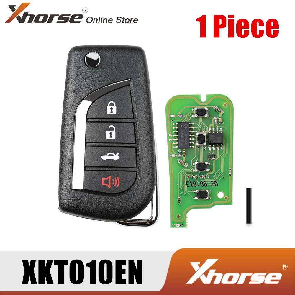 Xhorse XKTO10EN проводной универсальный дистанционный ключ для Toyota Flip 4 кнопки английская версия 1 шт.| |