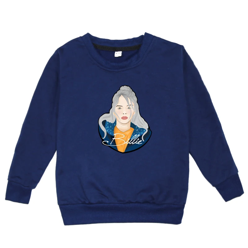 Billie Eilish/толстовки с капюшоном; теплая зимняя детская одежда с длинными рукавами для мальчиков; сезон весна-осень; Детский свитер с длинными рукавами