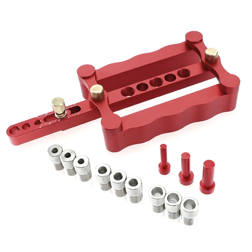 

Woodworking Self Centering Dowelling Jig Set for Metric Dowels 6/8/10mm Precise Punch Locator Drilling Tool, Aluminum Alloy