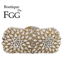 Бутик De FGG ослепительное золото женские хрустальные вечерние сумки и клатчи формальный ужин женские кошельки и сумки