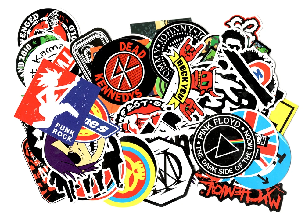 100 шт. рок н ролл группы Музыка стены стикеры сделай сам Водонепроницаемый